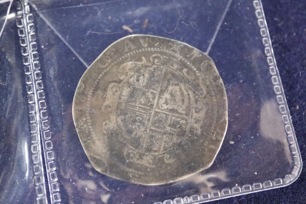 A Charles I half crown and two other coins